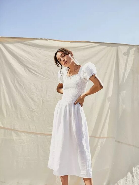 Sleeper Dresses & Skirts - SLEEPER Belle Linen Midi Dress Size Small